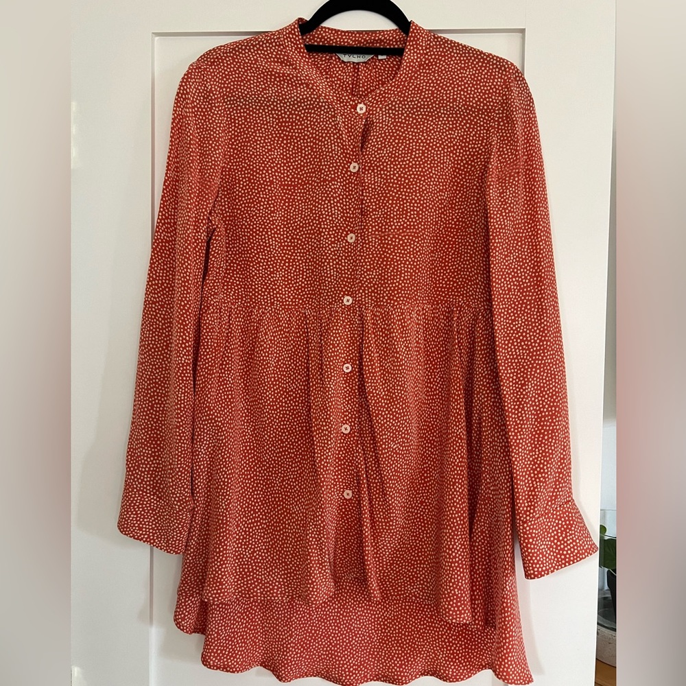 Orange Long Sleeve Blouse